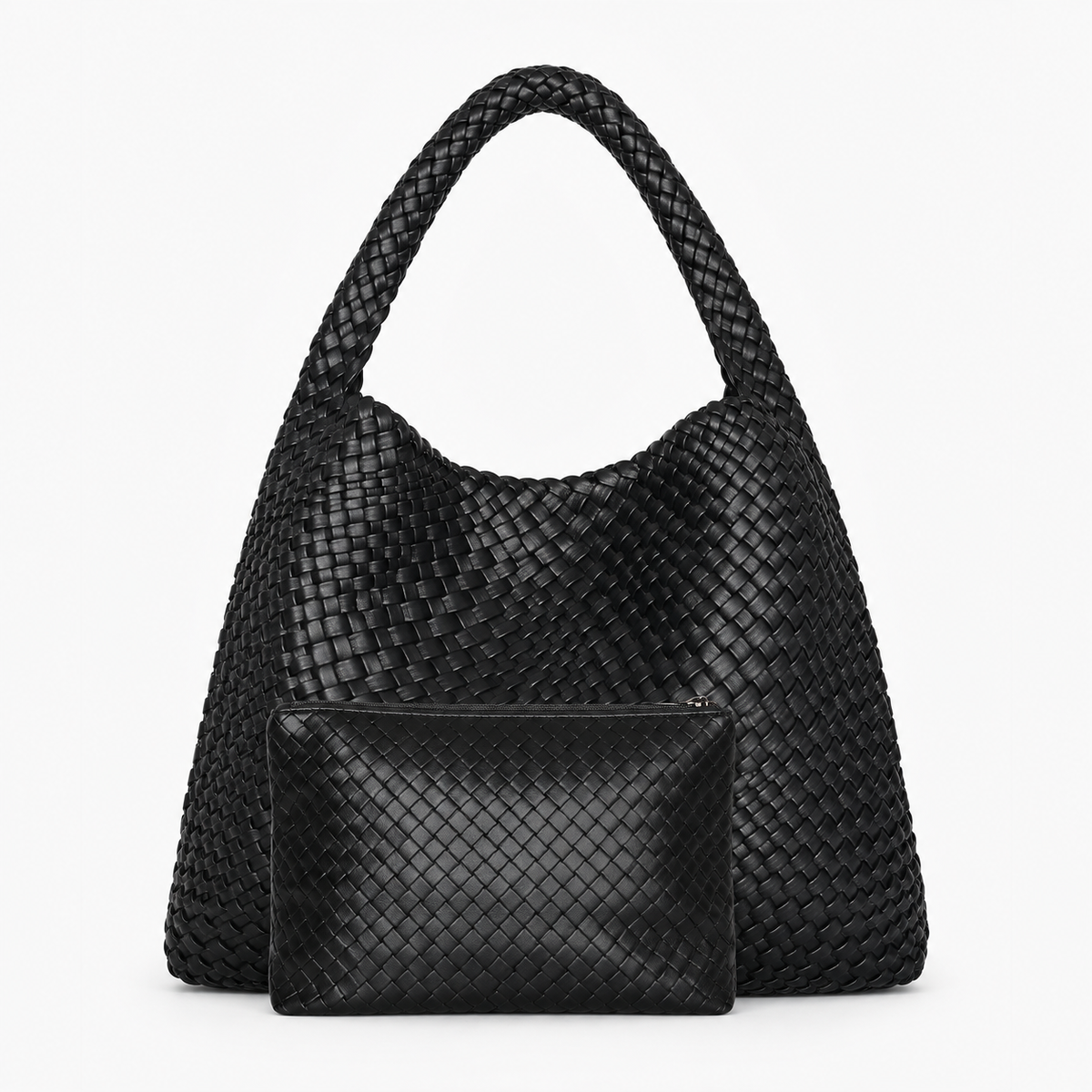 Sac Tressé, coloris Noir, vue de face