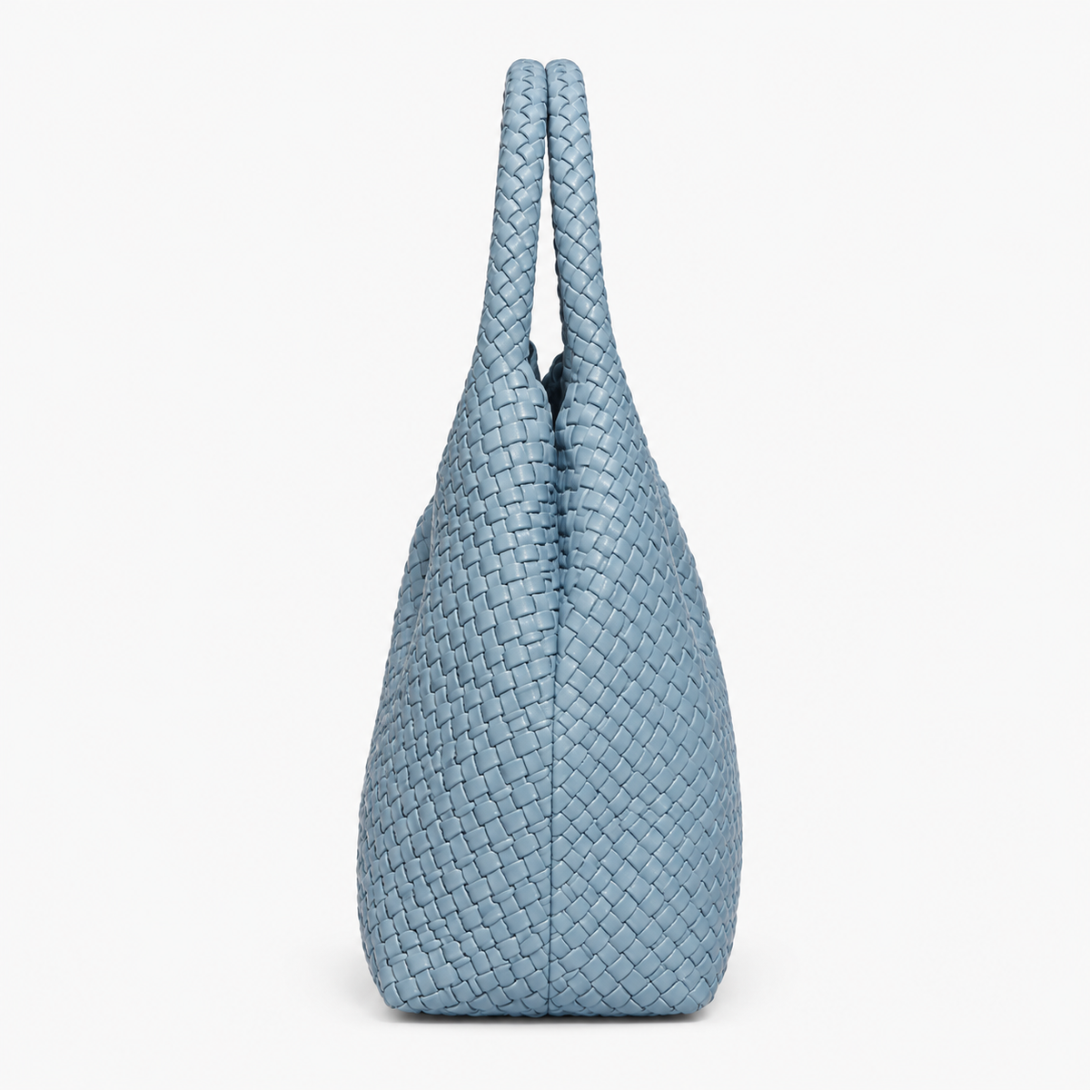 Sac Tressé, coloris Bleu grisé, vue latérale