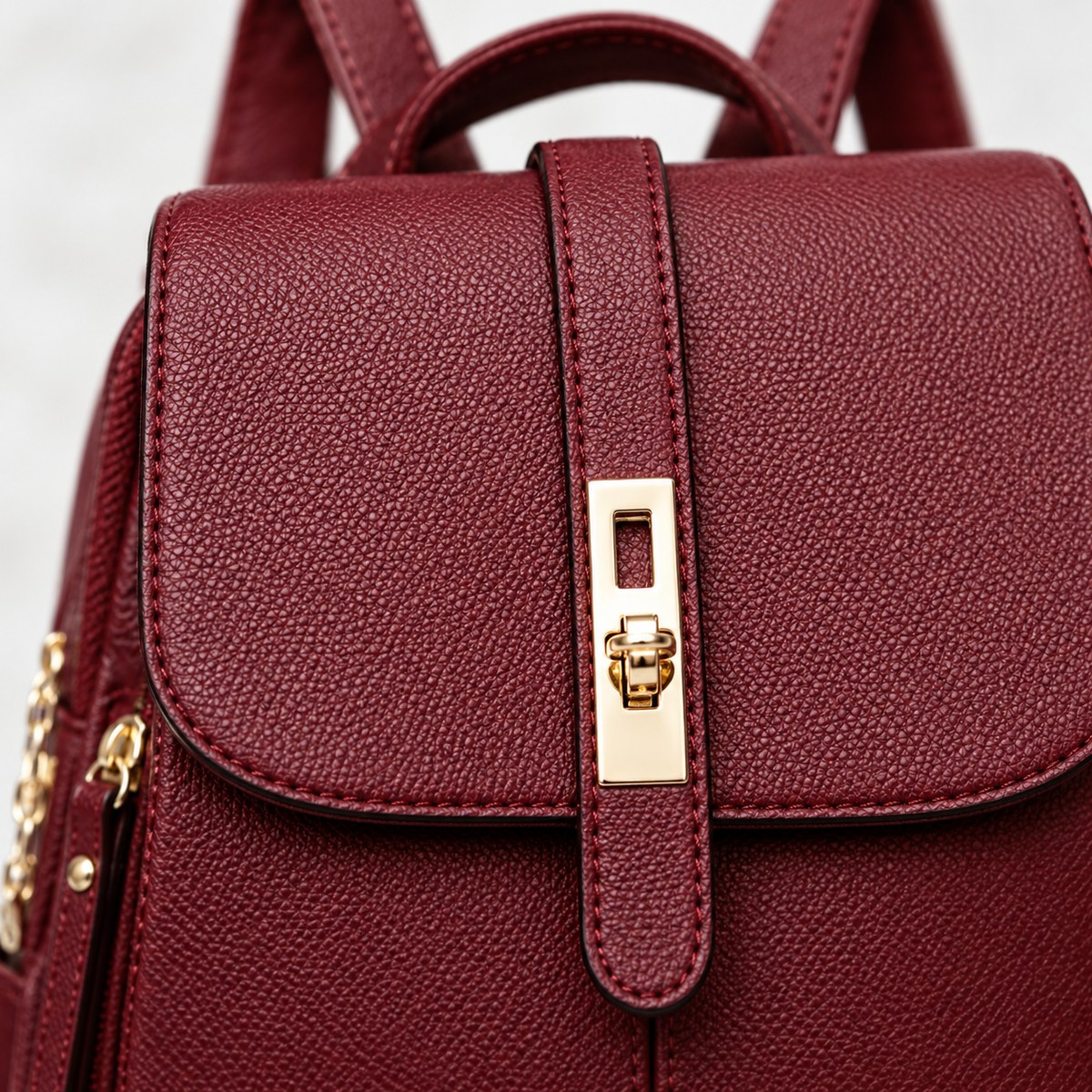 Sac à Dos Élégant Femme, coloris Bordeaux, détail
