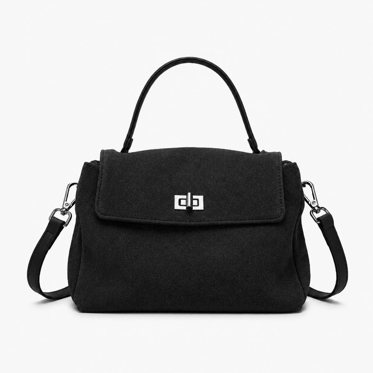 Sac à Main Daim, coloris Noir, vue de face