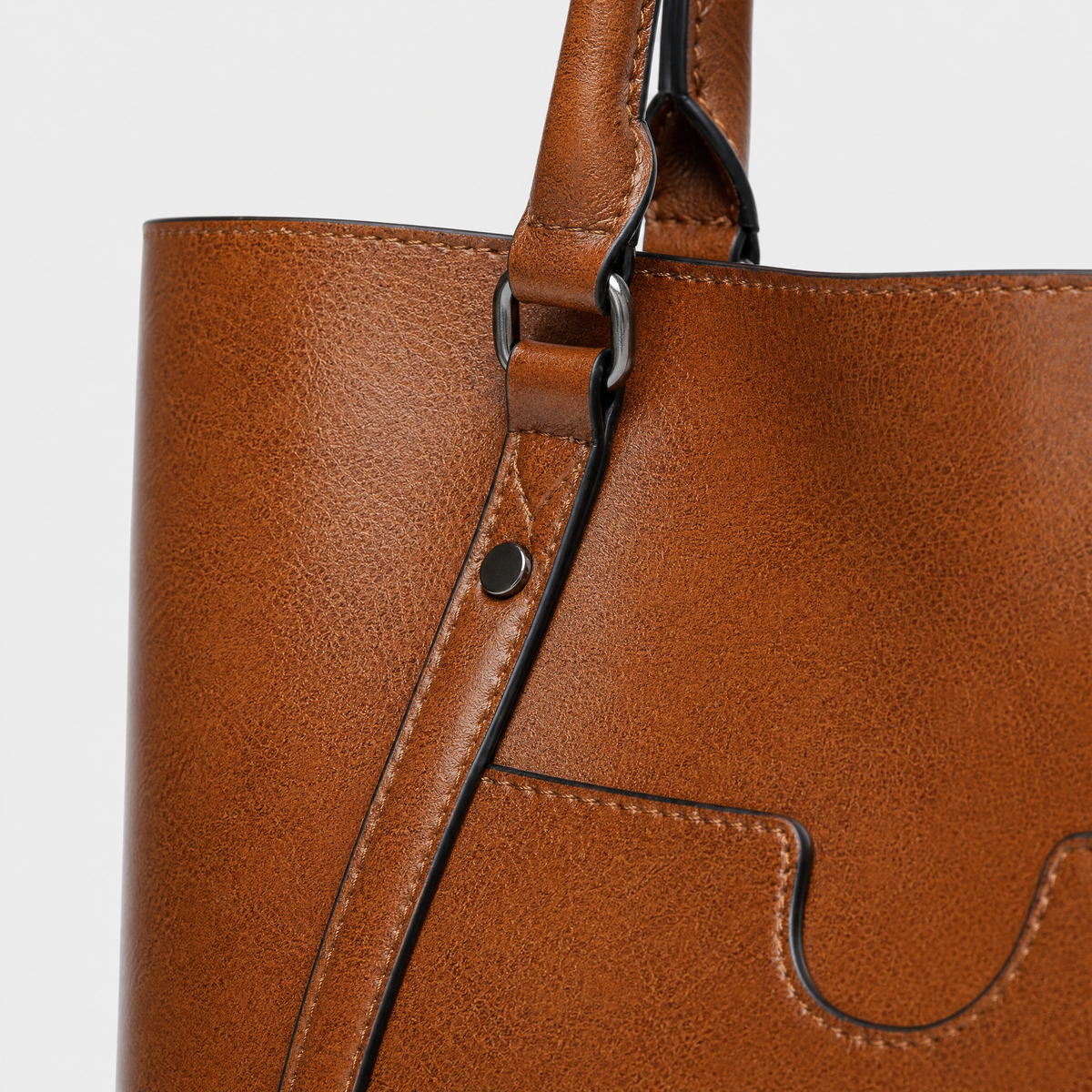 Sac à Main Cuir Femme, coloris Marron, détail