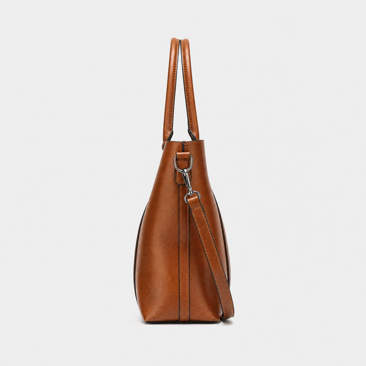 Sac à Main Cuir Femme, coloris Marron, vue de profil