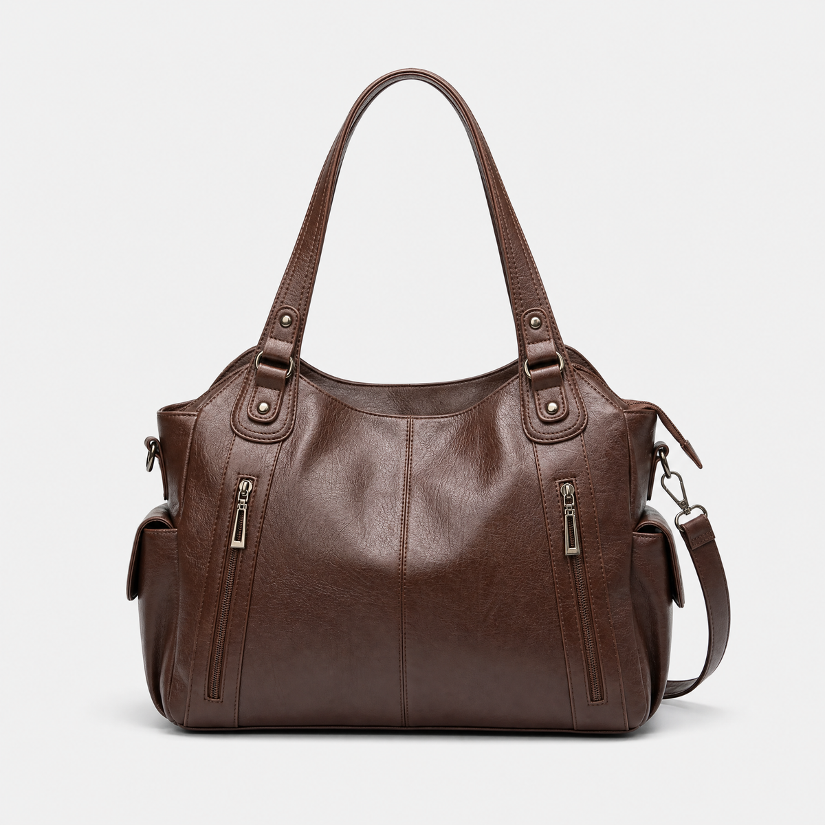 Sac de Voyage pour Femme en Cuir, coloris Café, vue de face