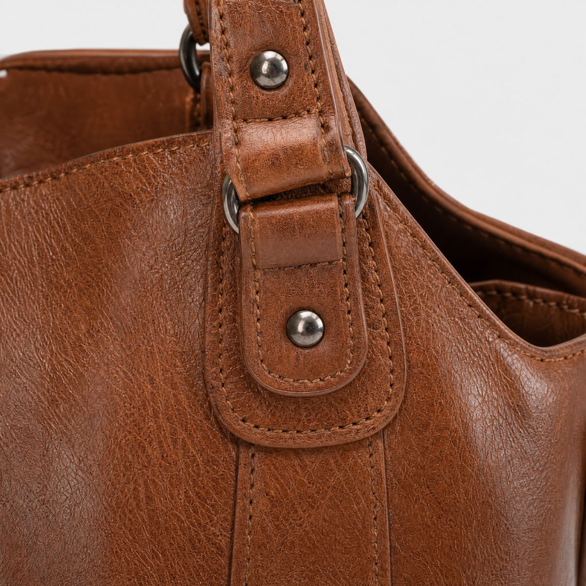 Sac de Voyage pour Femme en Cuir, coloris Marron, détail